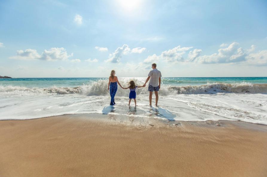 Familie strandfoto